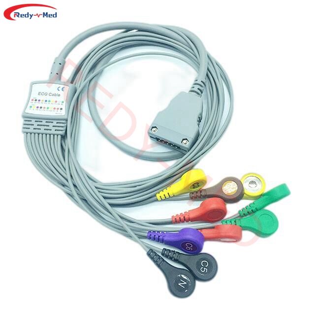 Compatible With Beneware CT 08 TPU 1.1m ECG Holter Cable,7 Lead/10 Lead