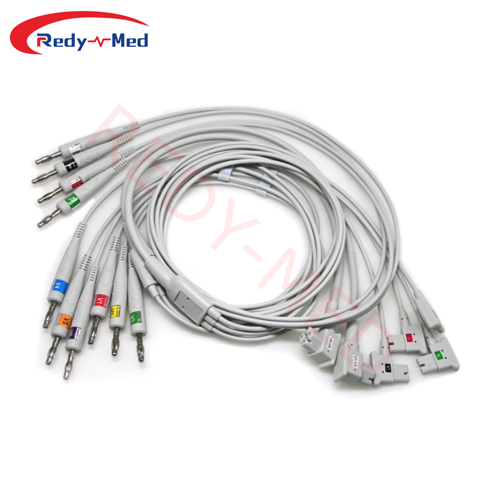 Kompatibilno s Philips PageWriter TC10, PageWriter TC30, PageWriter TC50, PageWriter TC70 10-kanalnim EKG kablom
