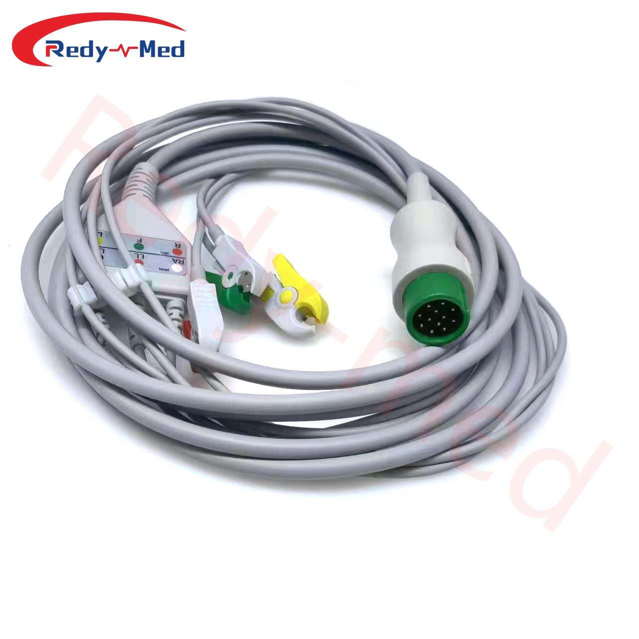 Compatible With Biolight AnyView A2/A3/A5/A6/A8/Q3/Q5/Q7/V6 One-Piece 3 Lead/ 5 Lead ECG Cable