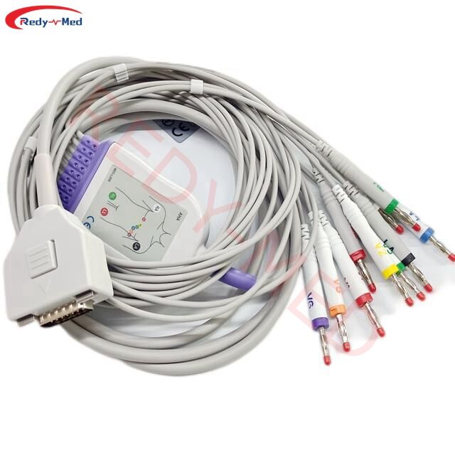 Kompatibilní s Fukuda ME Cardisuny, KP-500, KP-500D 10 Lead EKG kabel