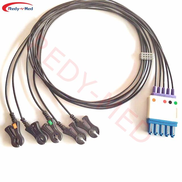 Zgodne z odtwarzaczem radiowym Philips DG Style, przewód translucent 5-lead MRI X-Ray ECG Radiotranslucent Leadwires