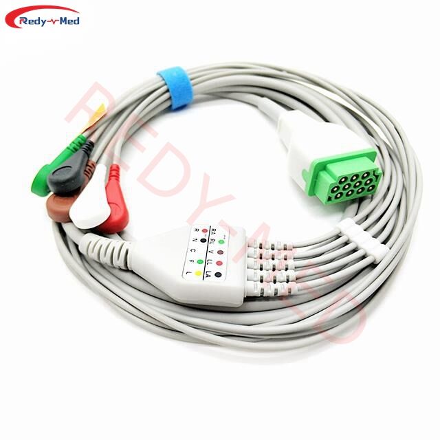 Compatible With GE Healthcare  ＞ Marquette Dash 5000,Solar 9500,Logiq 7 One-Piece 3 Lead/ 5 Lead ECG Cable