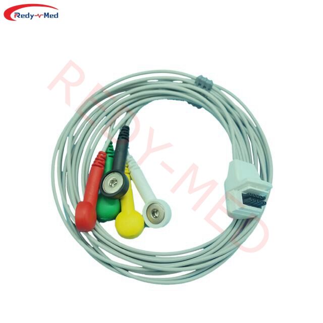 Compatible With Mortara H3 H3+ 5 Lead Holter Cable
