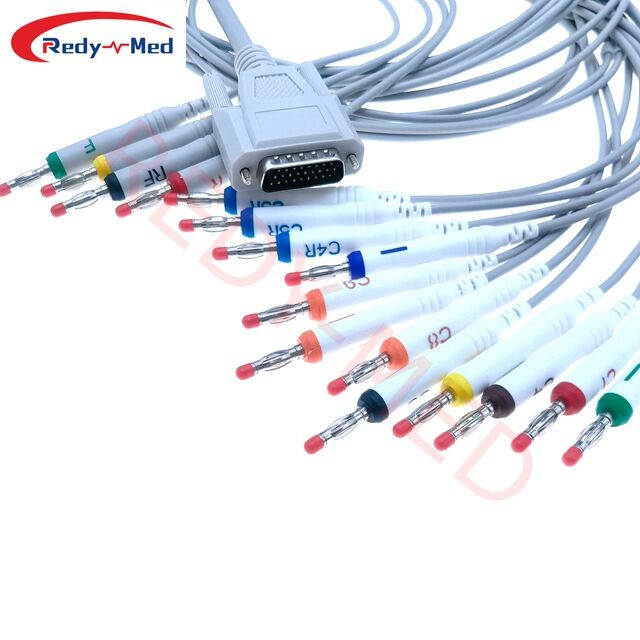 Kompatibel med Zoncare iMAC 1800 digital 18-ledar EKG-kabel