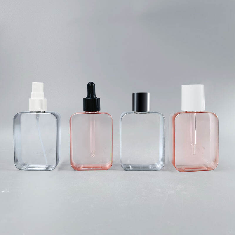 Custom 90ml PETG Luxury Square Cosmetic Perfume Toner Bottle Container for Skincare