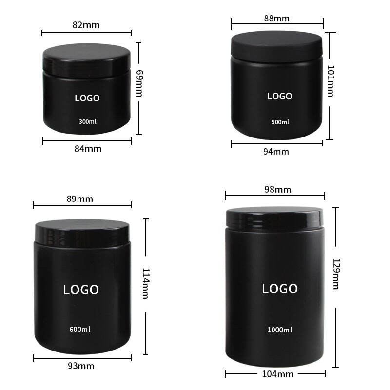 frosted soft touch hdpe plastic jars for face mask body butter 300ml 1000ml-1