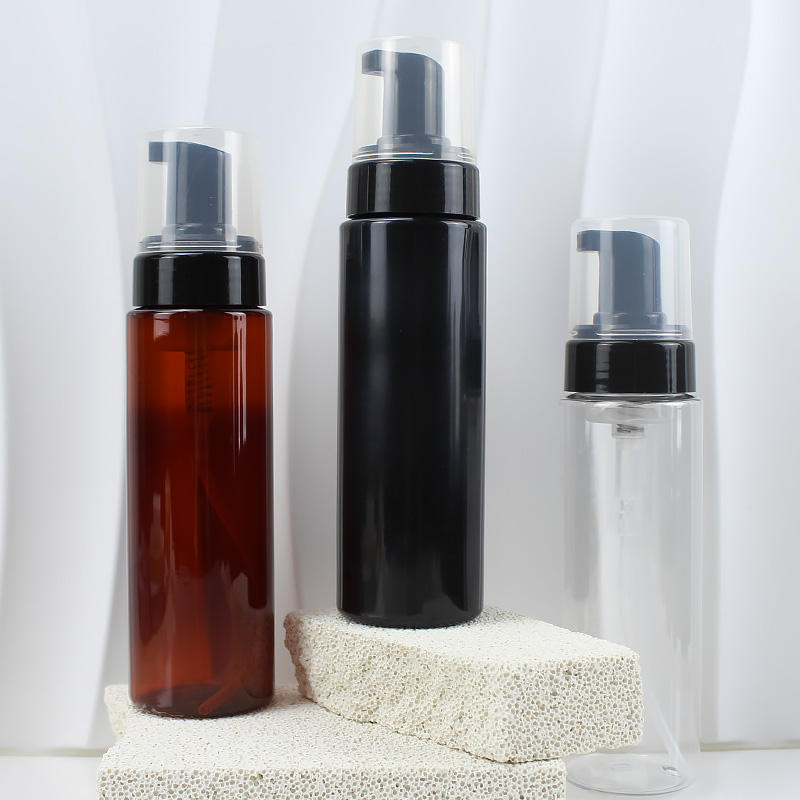 Custom Empty Plastic PET 250ml Liquid Soap Lotion Foam Pump Cosmetic Bottle Packaging