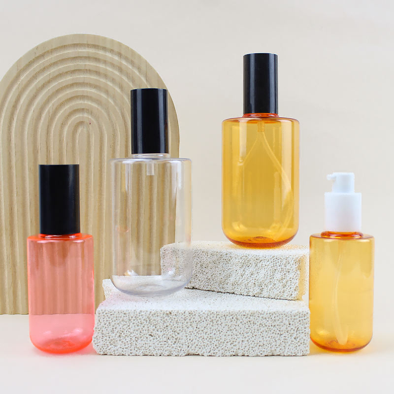 Round PET Cosmetic Bottle For Skin Care Face Cleaner 100ml 240ml  