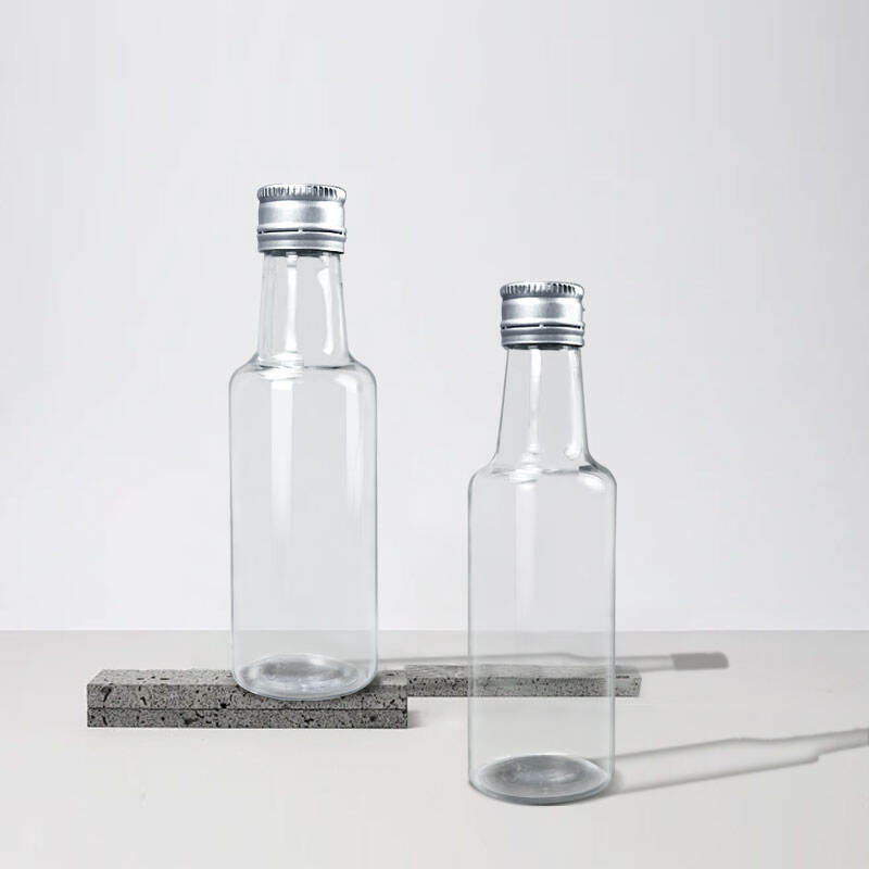 Custom 2oz Mini Plastic Juice Liquor Spirit Bottles with Aluminum Cap