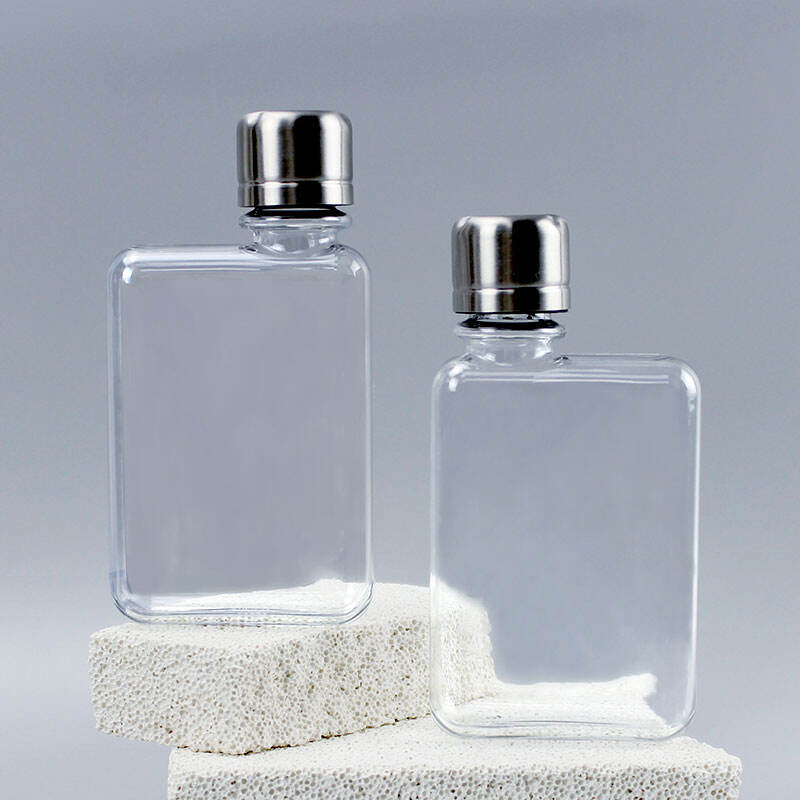 170ml 190ml pet flat notebook design plastic bottle for liquor wine shochu-1