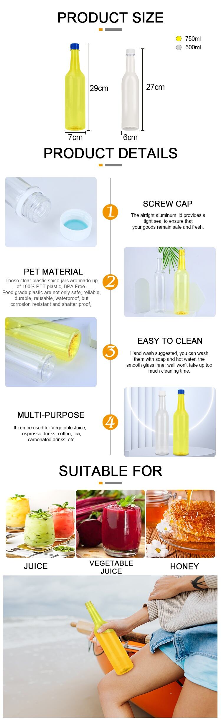 17oz 25oz pet clear wine plasitc bottle for whisky juice drinks champagne -0