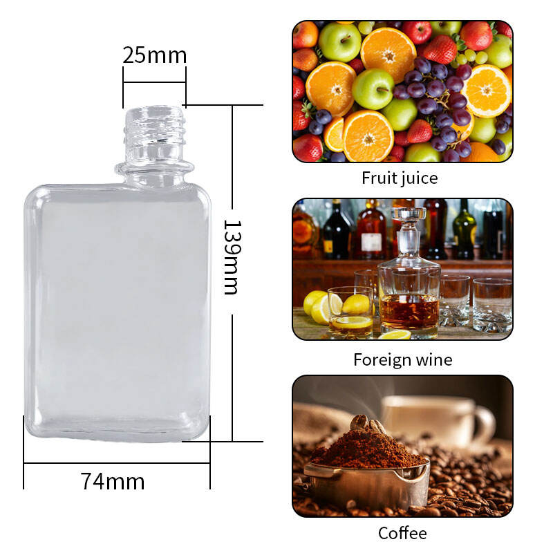 170ml 190ml pet flat notebook design plastic bottle for liquor wine shochu-0