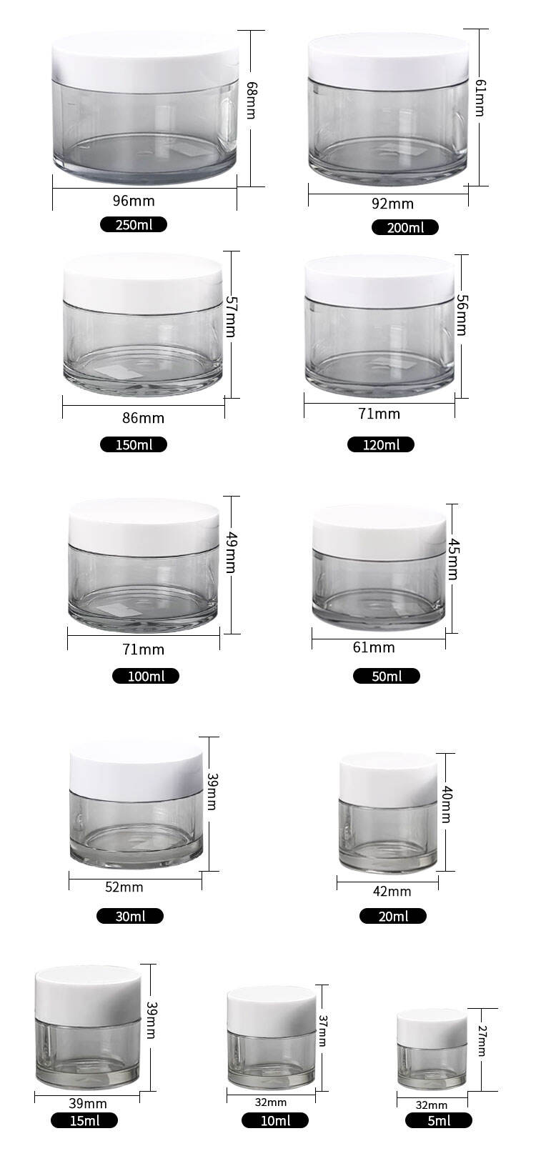 5g 10g 15g 20g 30g 50g 100g thick wall pet plastic jar for cosmetic cream -0