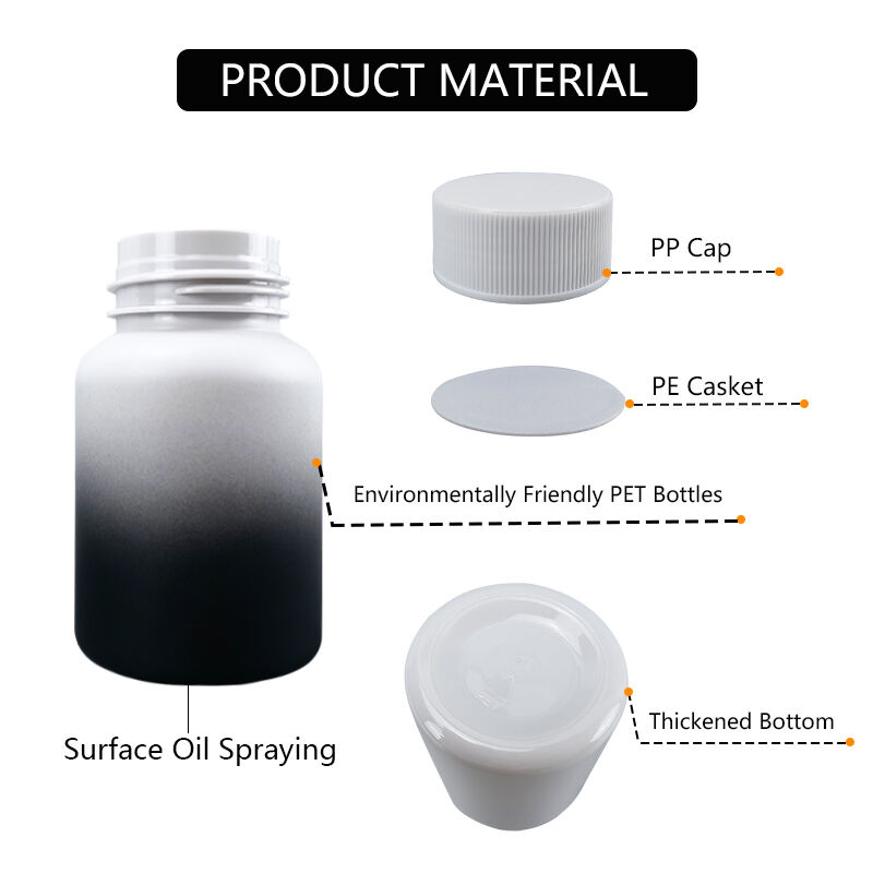 pet gradient color 160ml pill tablet storage plastic bottle404-2