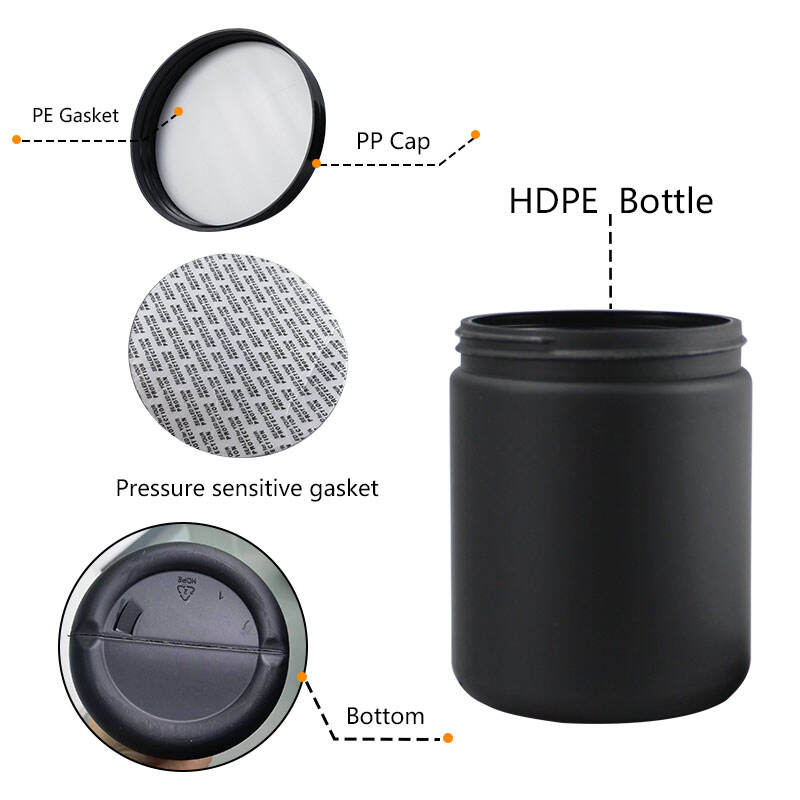 frosted soft touch hdpe plastic jars for face mask body butter 300ml 1000ml-0