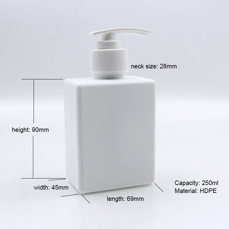 250ml 500ml 1000ml hdpe square bottle for shampoo conditioner lotion-0