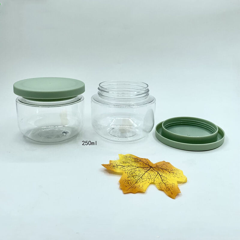 8oz pet wide mouth shea butter plastic jar for cosmetic body scrub cream-0