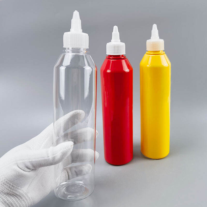 OEM 400ml PET Food Grade Squeeze BBQ Chili Tomato Sauce Bottle Packaging
