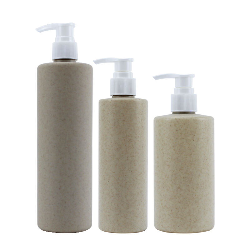 250ml 300ml 400ml Biodegradable Wheat Straw Plastic Shampoo Lotion Bottle 