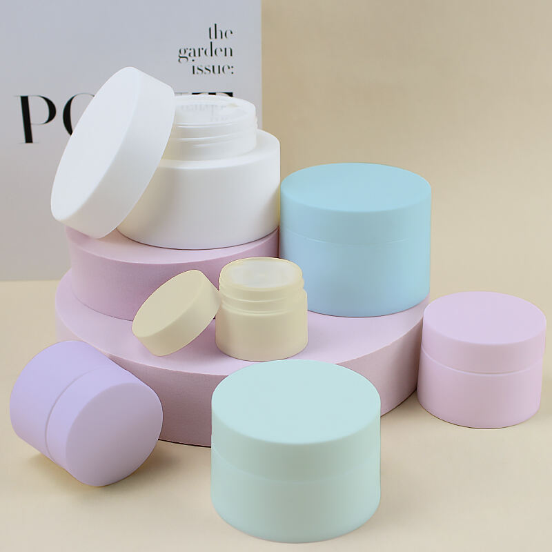 Colorful Round Shape Frosted Matte Cosmetic Cream Container Packaging Plastic Jar