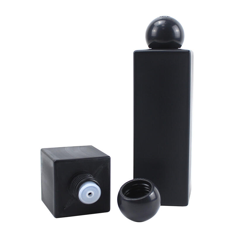 PP Black Square 100ml 300ml Plastic Bottle 