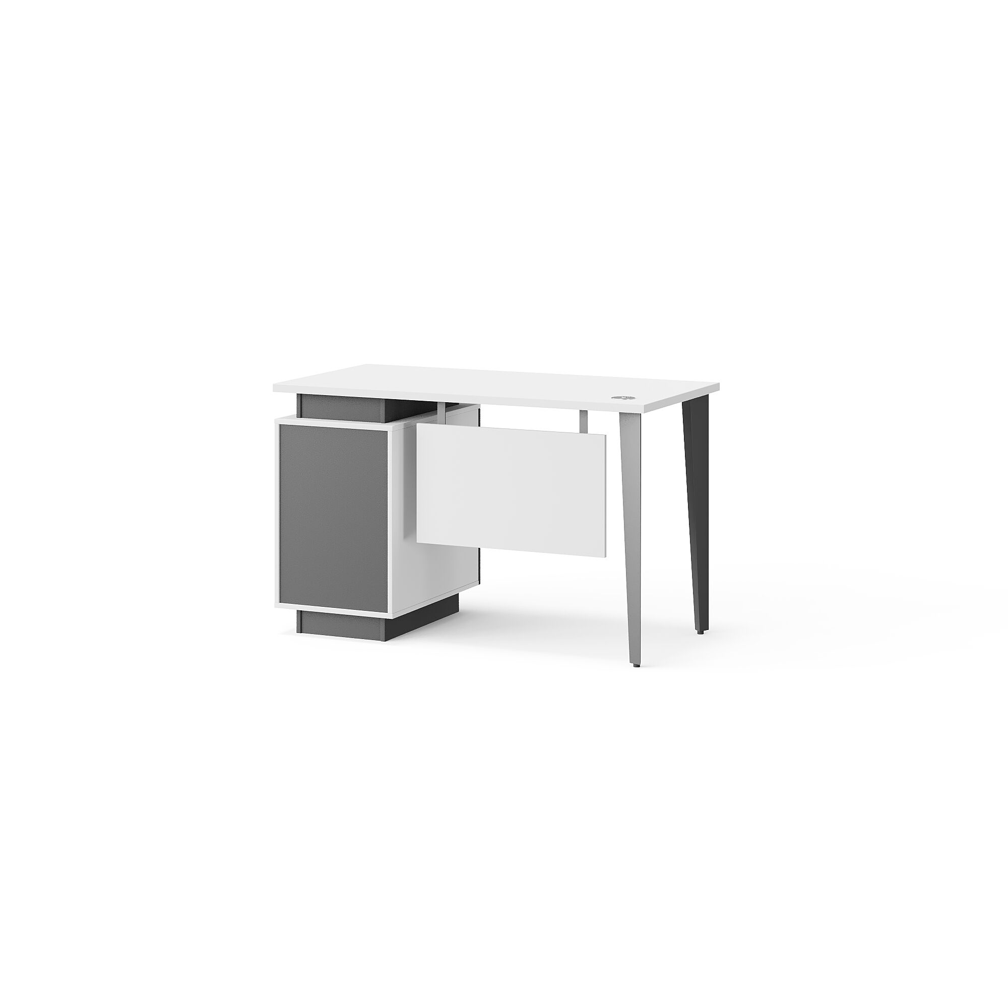 Modern Style Melamine and Iron  Staff Table with Mobile Drawer