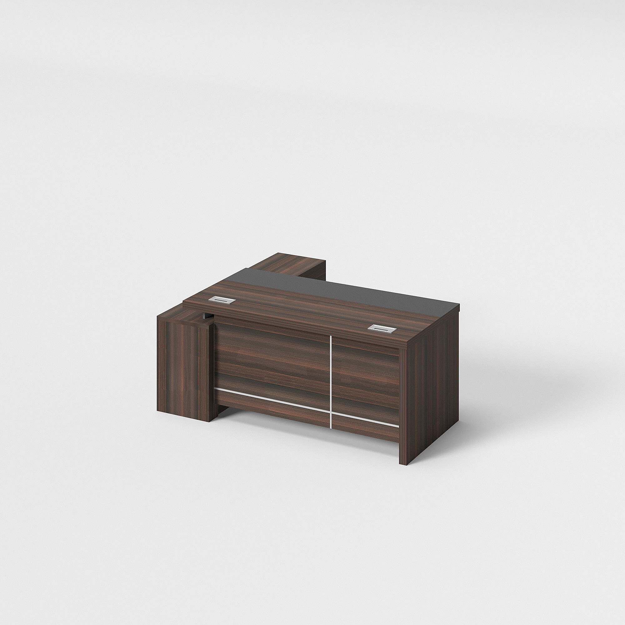 Modern Style Melamine L Shape Table with Cabinet and Coffee Table