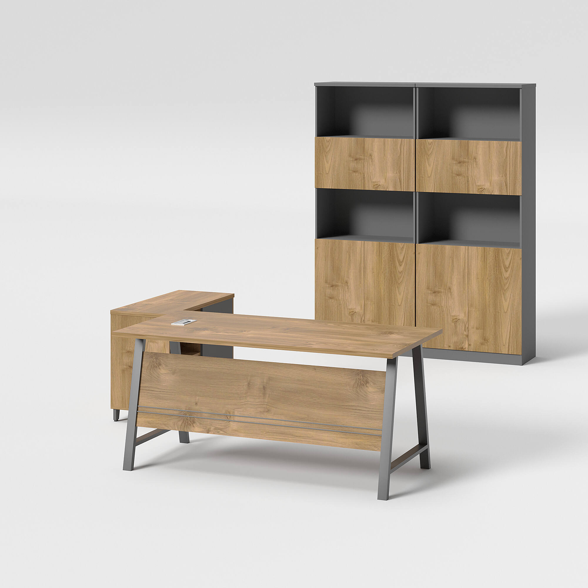 Minimalist White Desk Metal Frame Modern Furniture for Professional ...