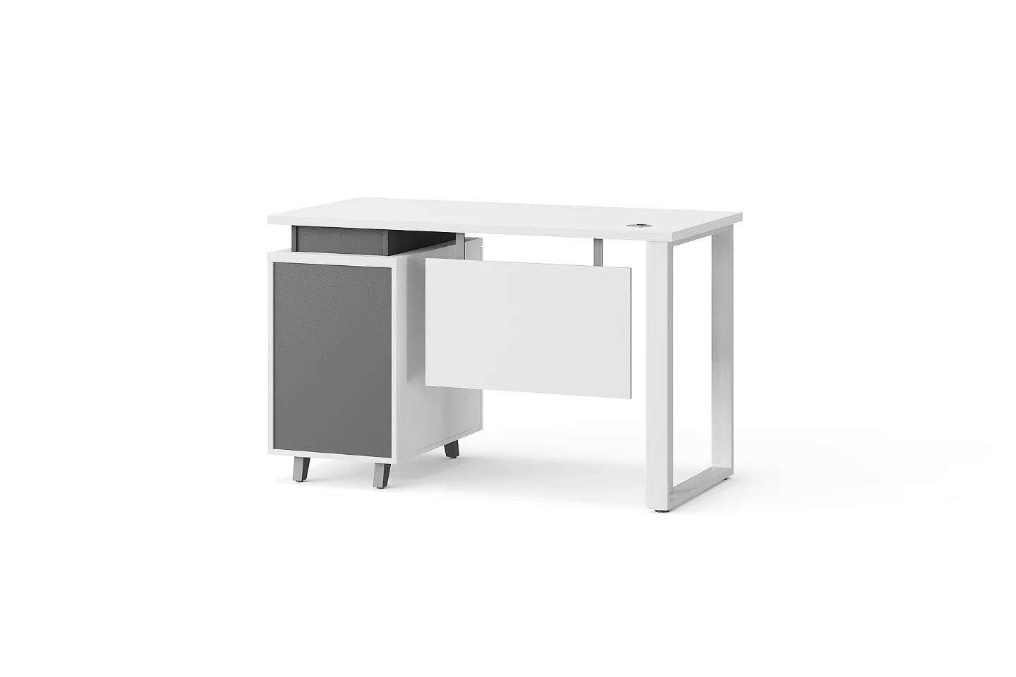 Modern Style Melamine Board and Iron Legs Staff Table for Employee