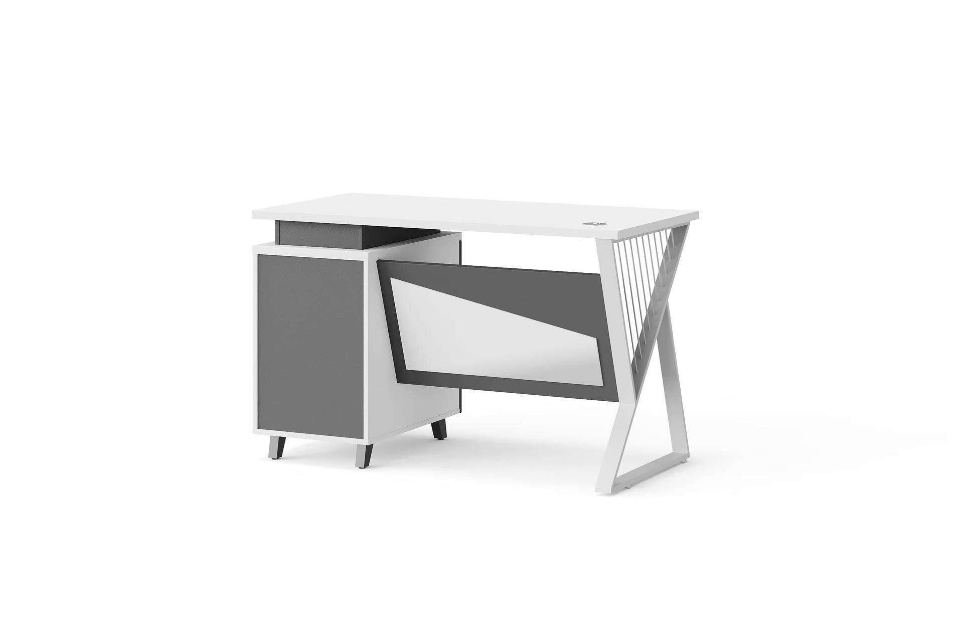 Modern Style Melamine Board and Iron Legs Staff Table for Employee