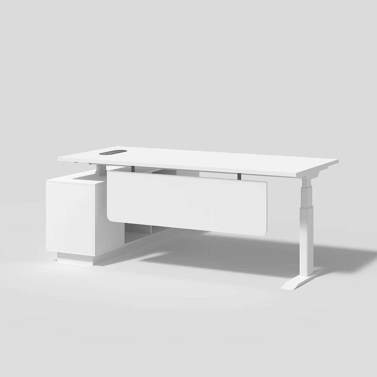 Modern Style Melamine and Iron L Shape Table