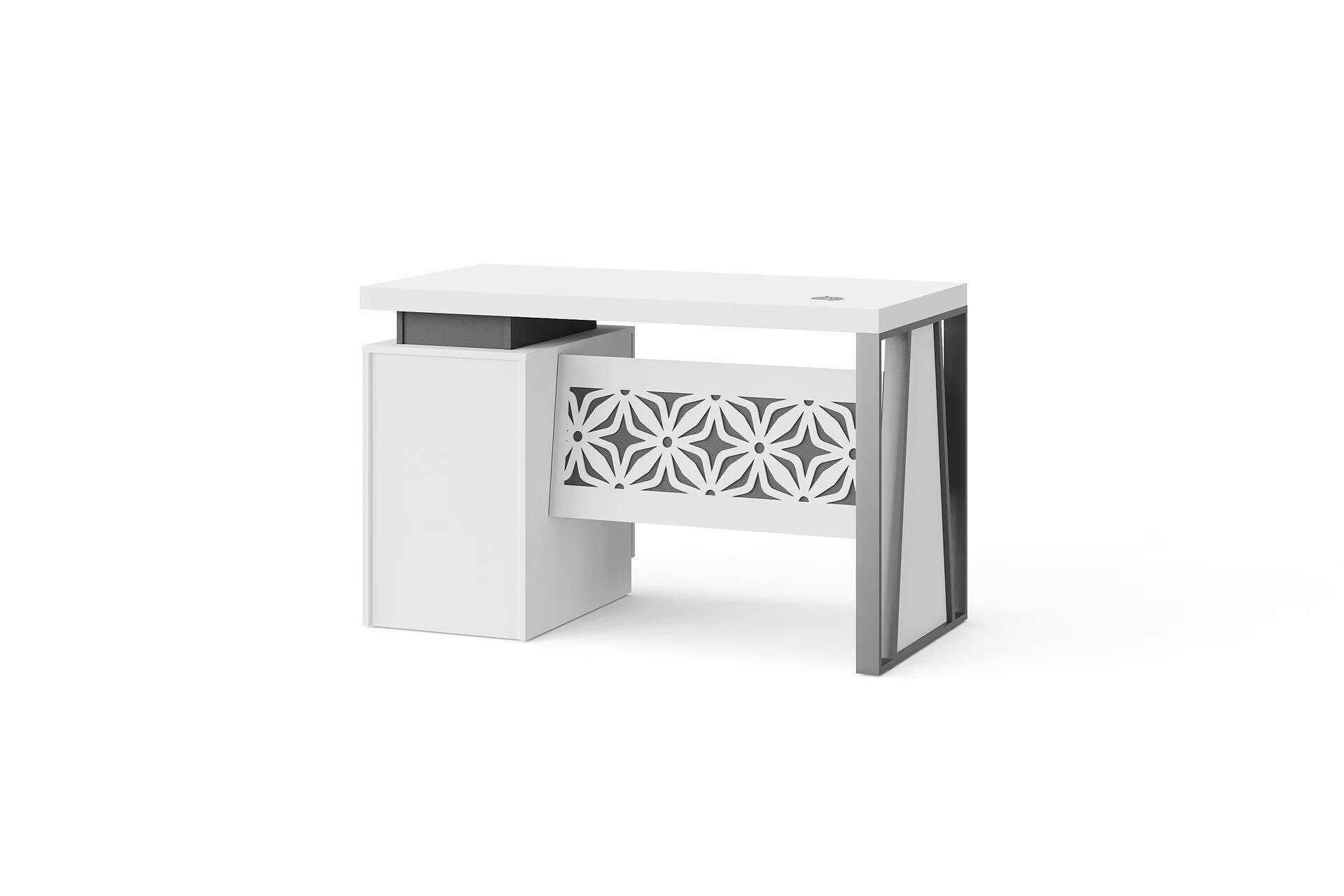 Modern Style Melamine Board and Iron Legs Staff Table for Employee