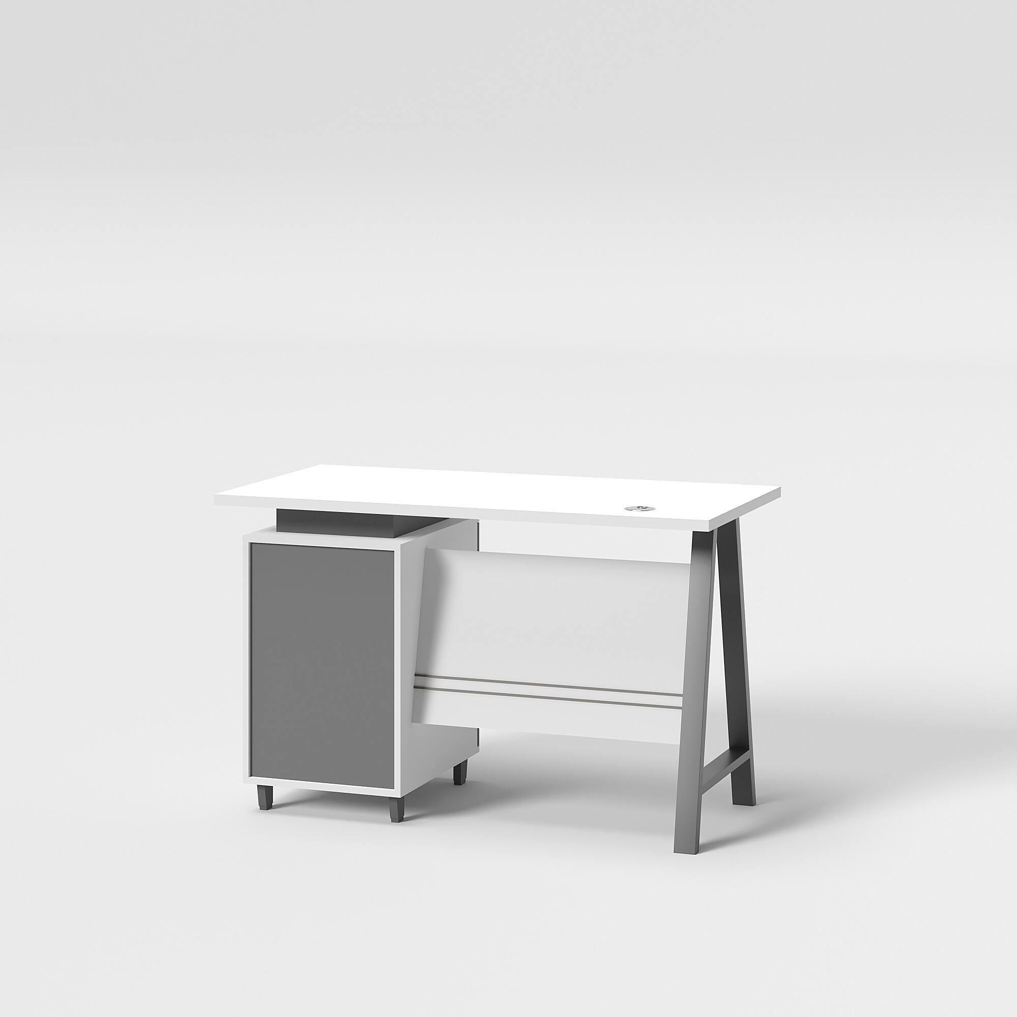 Modern Compact Size Metal Legs Staff Table for Home Office or Study Room