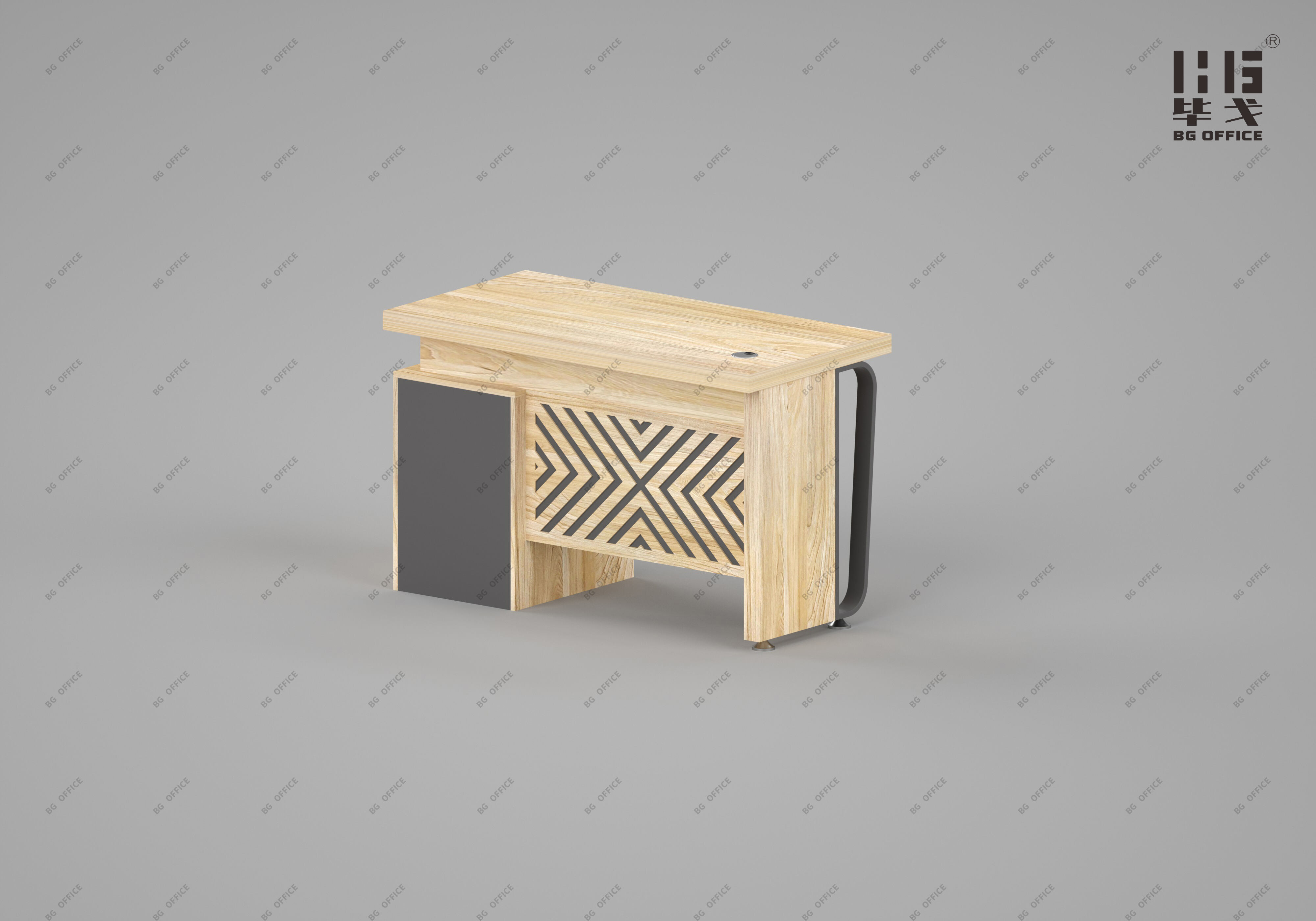 Modern Style Melamine Board and Iron Legs Staff Table for Employee