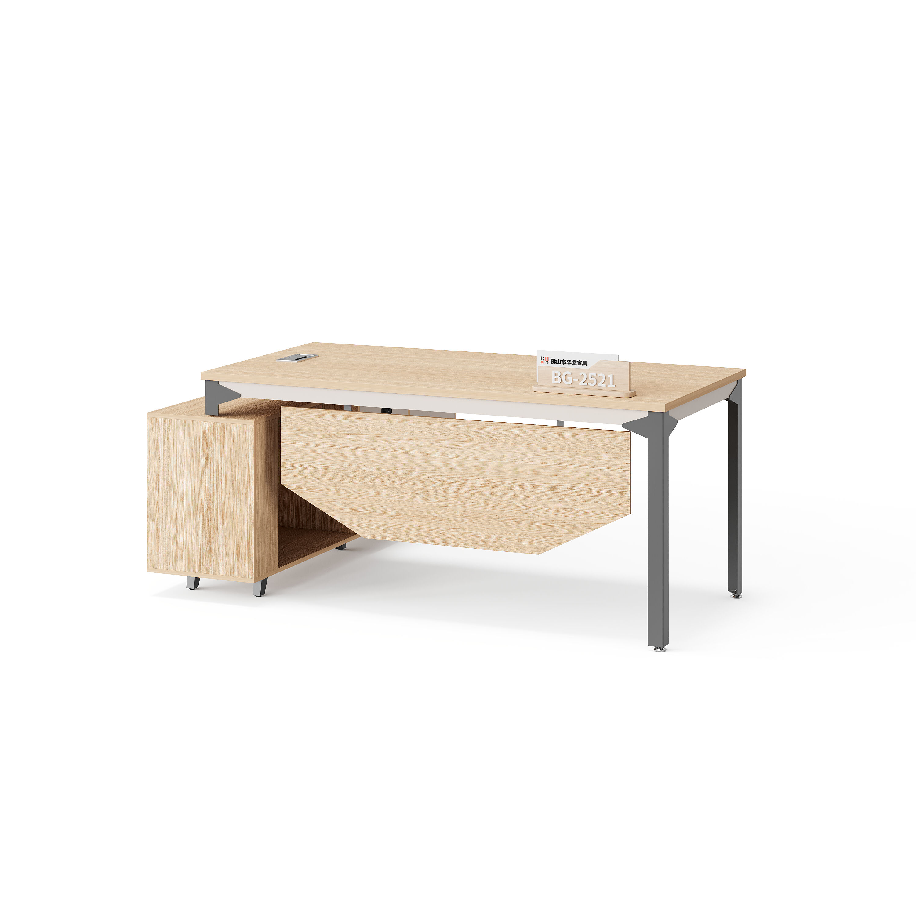 Modern Melamine Office Desk Set with File Cabinet and Side Table for Professional Use