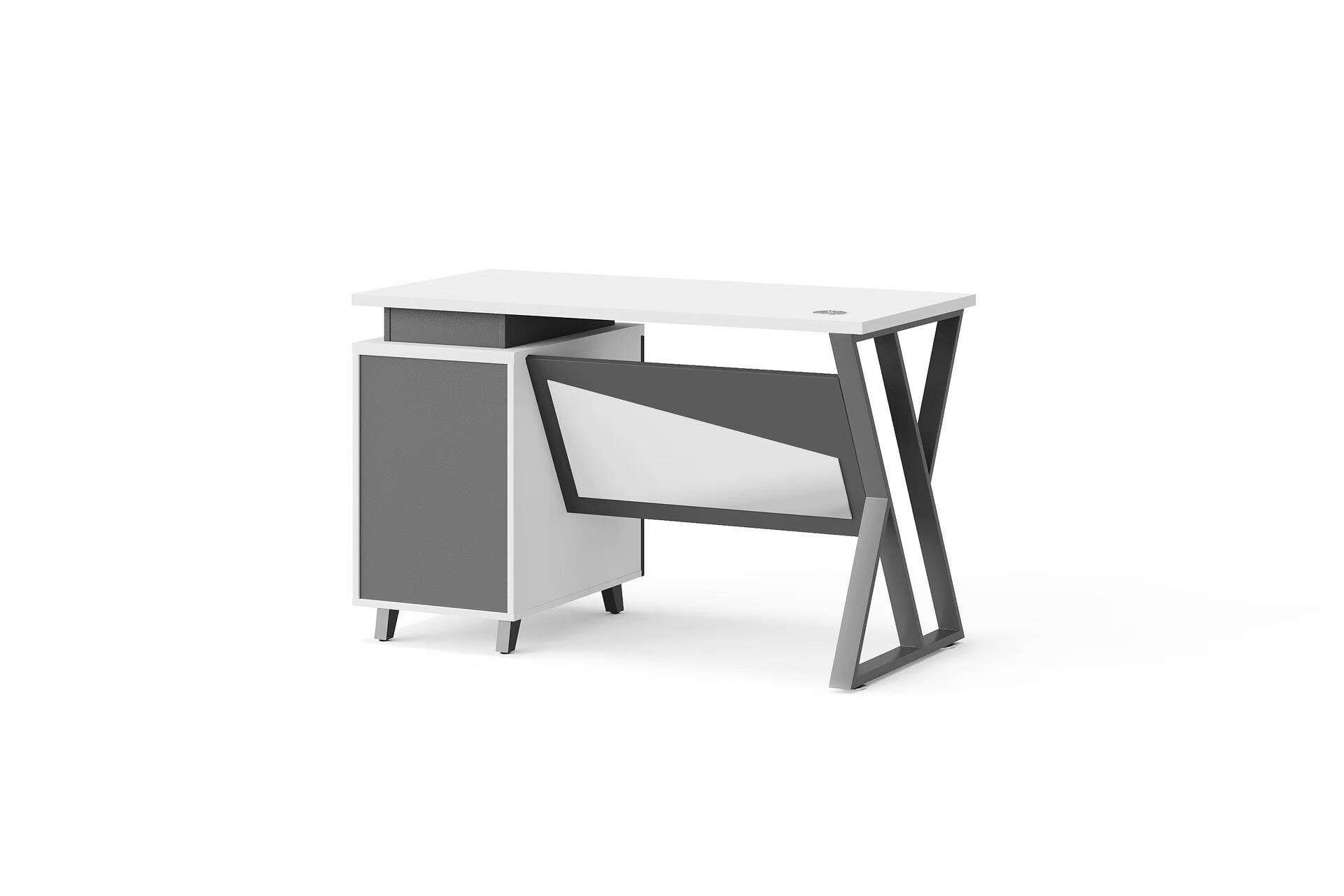 Modern Style Melamine Board and Iron Legs Staff Table for Employee