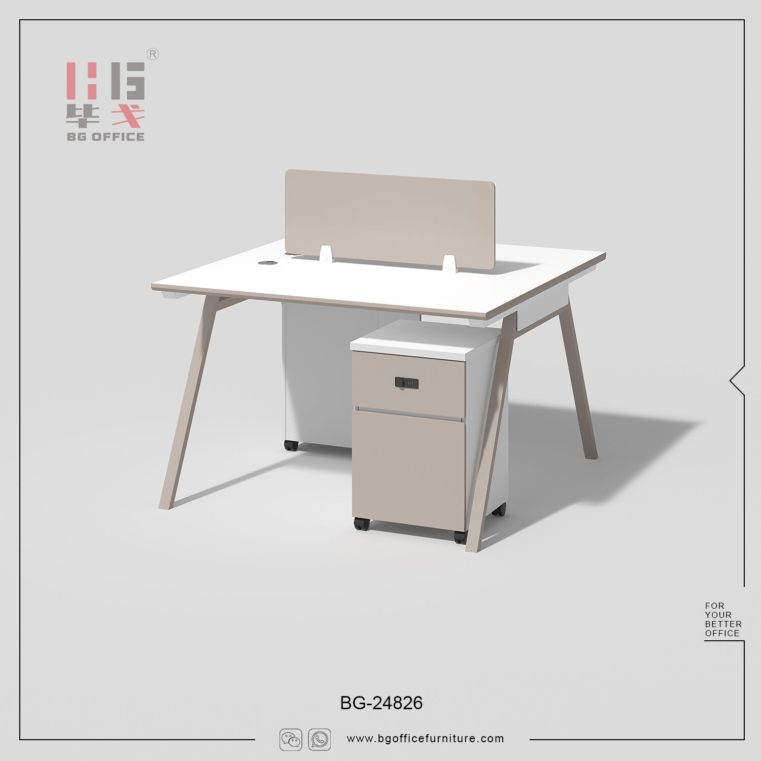 Modern Style Melamine and Iron Workstation for Employee