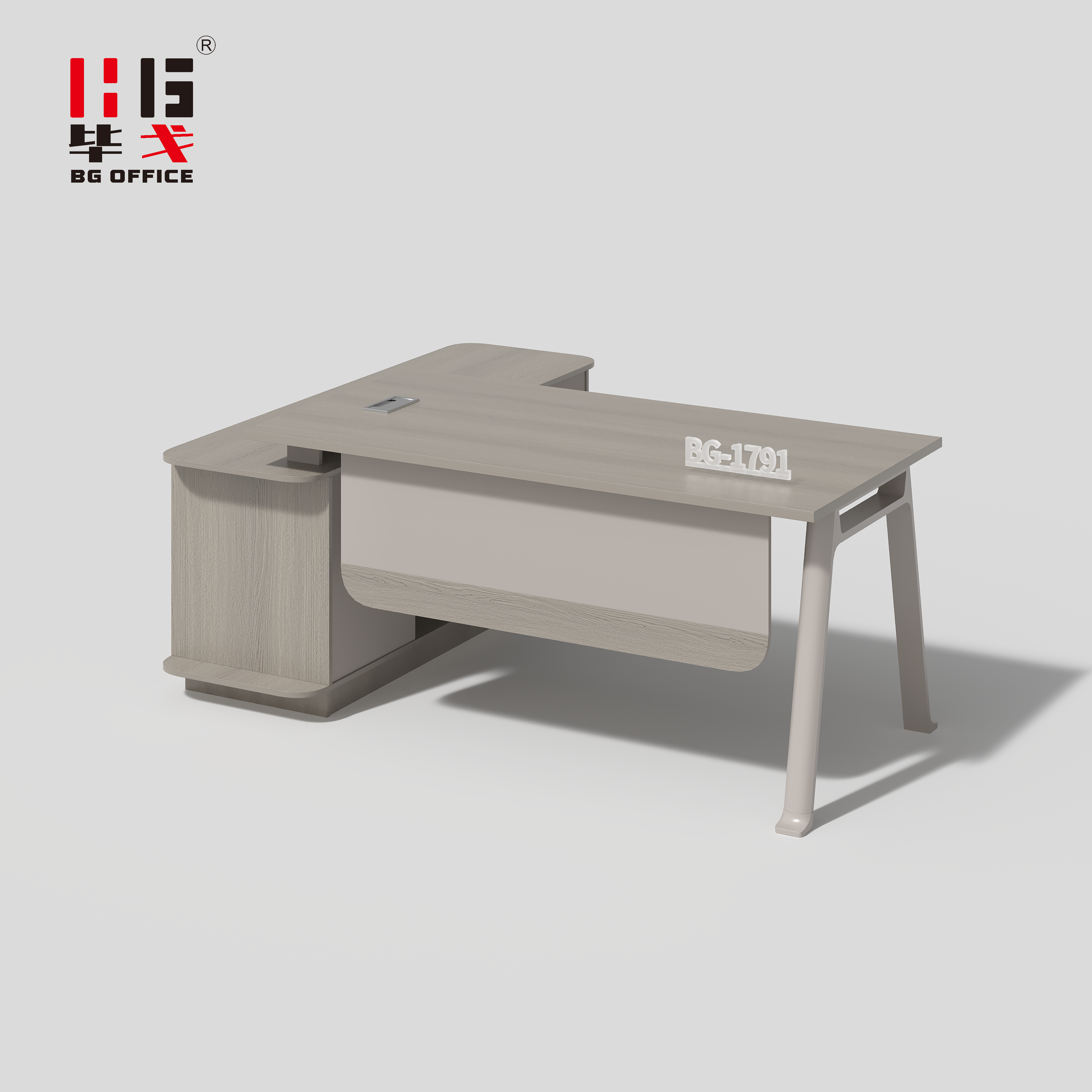 Modern Melamine Office Desk Set with File Cabinet and Side Table for Professional Use