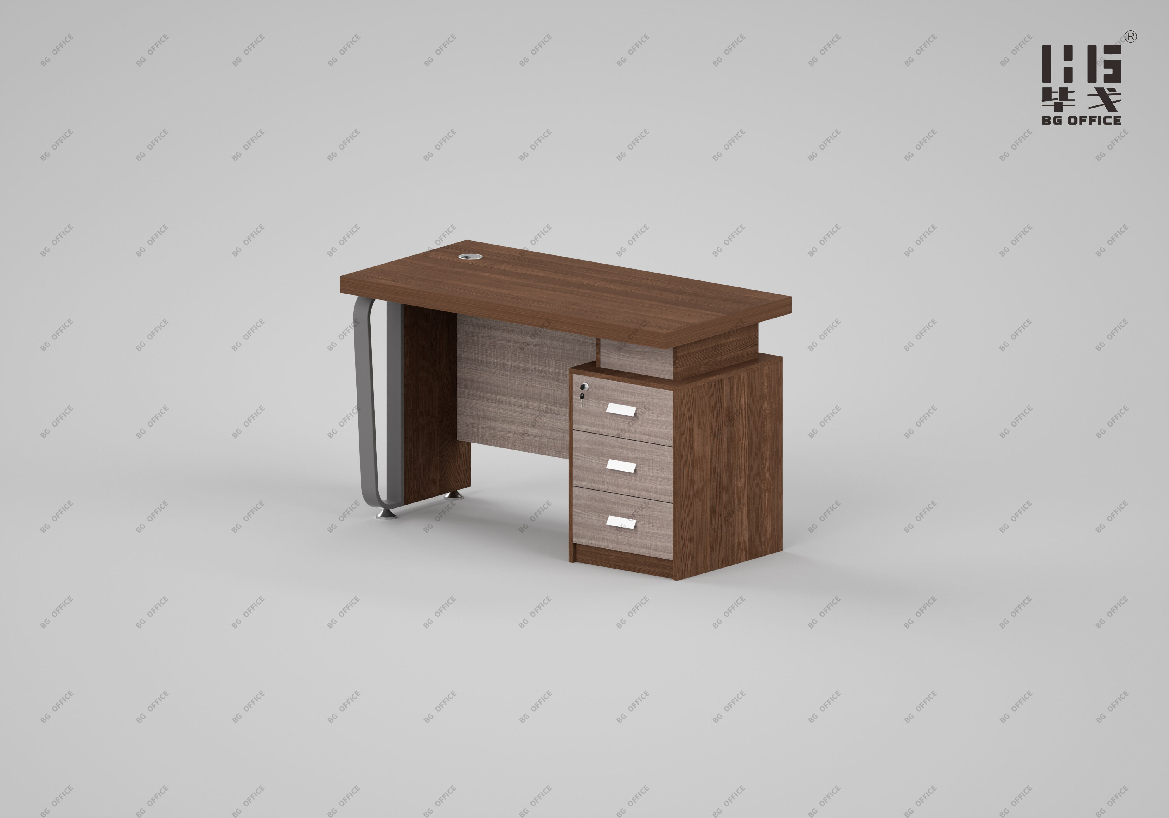 Modern Style Melamine Board and Iron Legs Staff Table for Employee