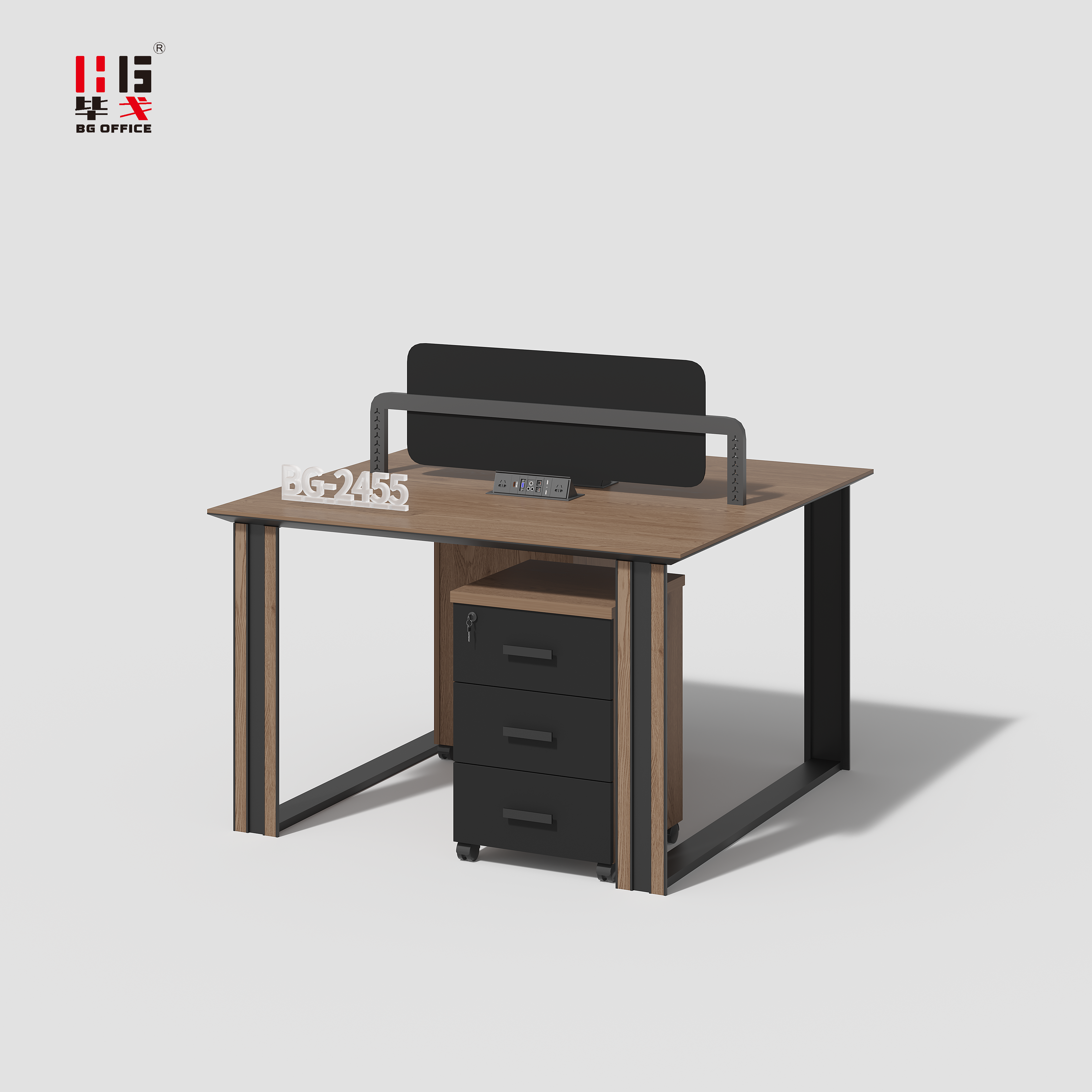 Modern Style Melamine and Iron Workstation for Employee