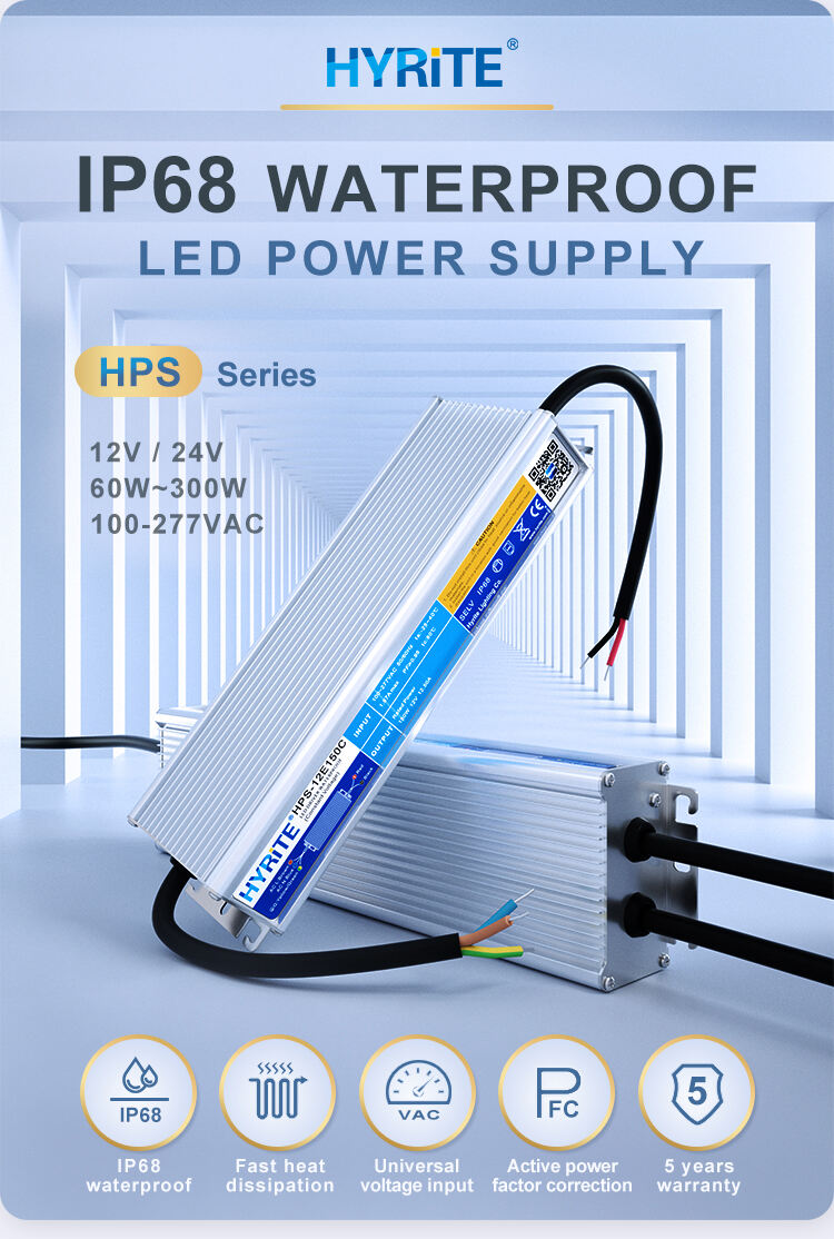 PFC IP68 LED Driver Waterproof High Power Factor 12/24V Lighting Transformers Switching Power Supply factory