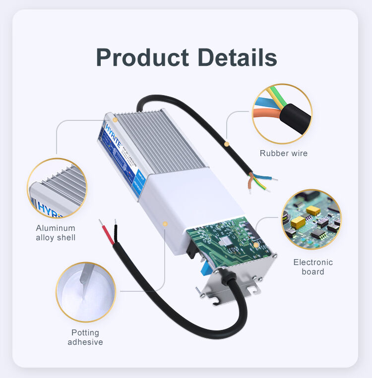 PFC IP68 LED Driver Waterproof High Power Factor 12/24V Lighting Transformers Switching Power Supply manufacture