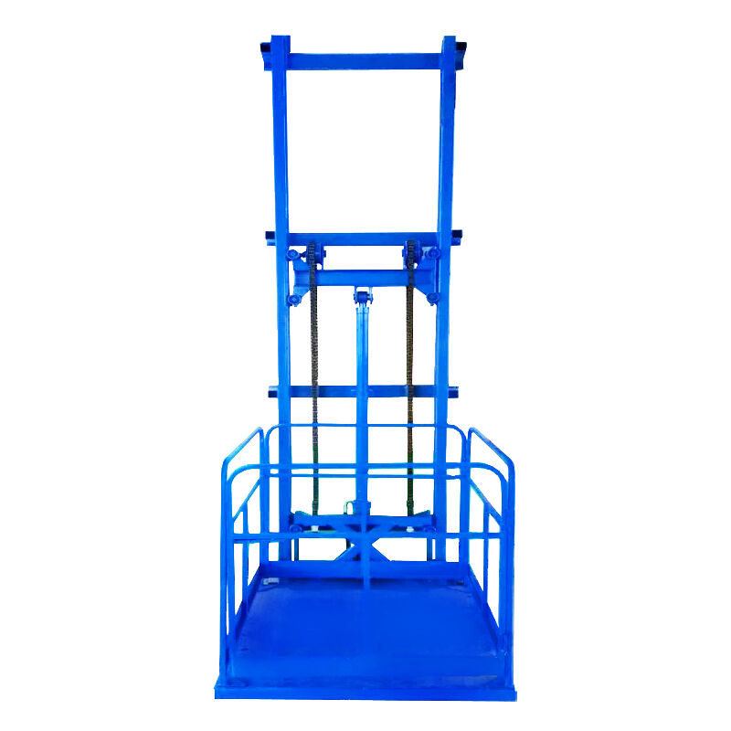 Plataforma elevadora de riel guía simple