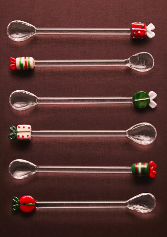 Christmas Glass Spoon Collection | Festive Designs | Limited Edition | Gift-Ready • 