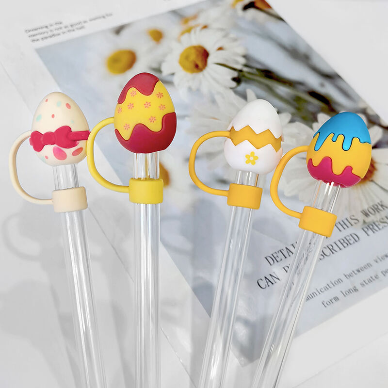 Silicone Straw Topper-Easter eggs