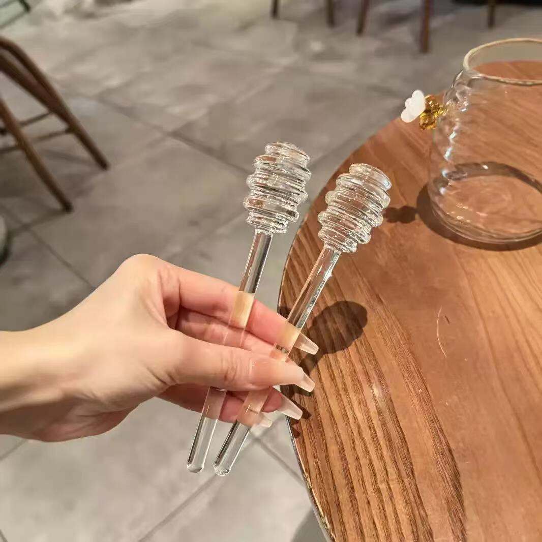 Honey Drizzler | Glass | Spiral/Ribbed Design | Easy Clean | Reusable