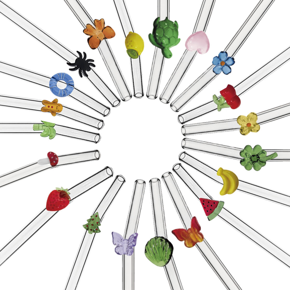 Decorated Glass Straw