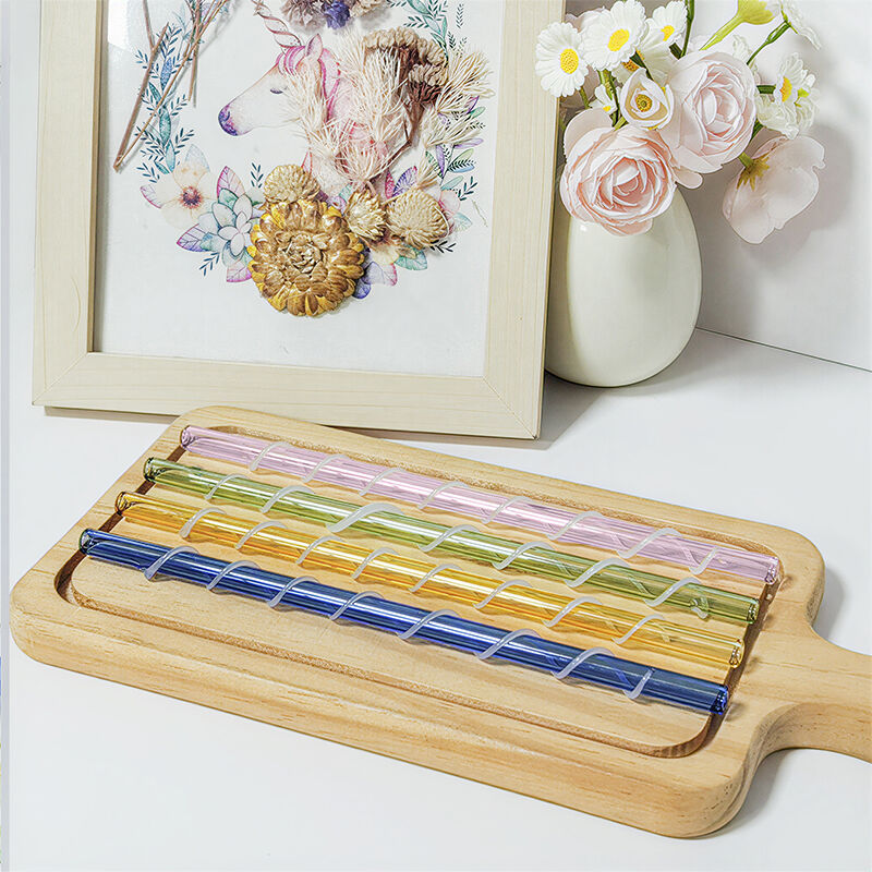 Filigree Wrapped Glass Straws | Twisted Wire Art Drinking Straws | Handmade Borosilicate Glass | Reusable Artistic Eco-Straws