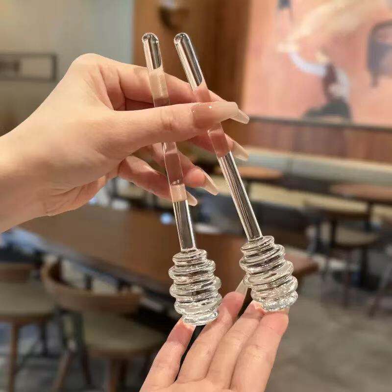 Honey Drizzler | Glass | Spiral/Ribbed Design | Easy Clean | Reusable