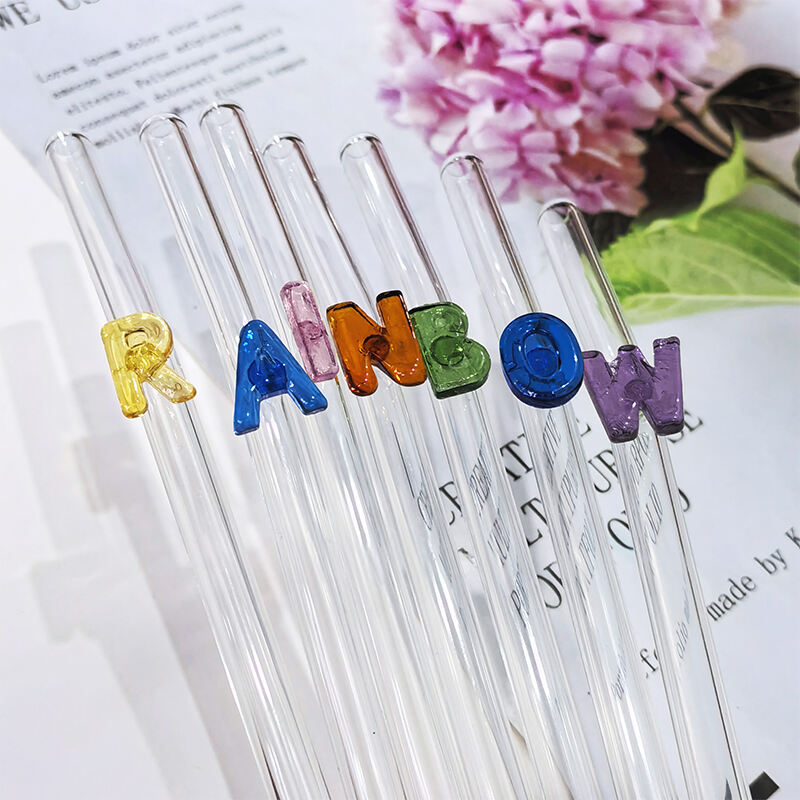 customize glass straw-- Alphabet straws